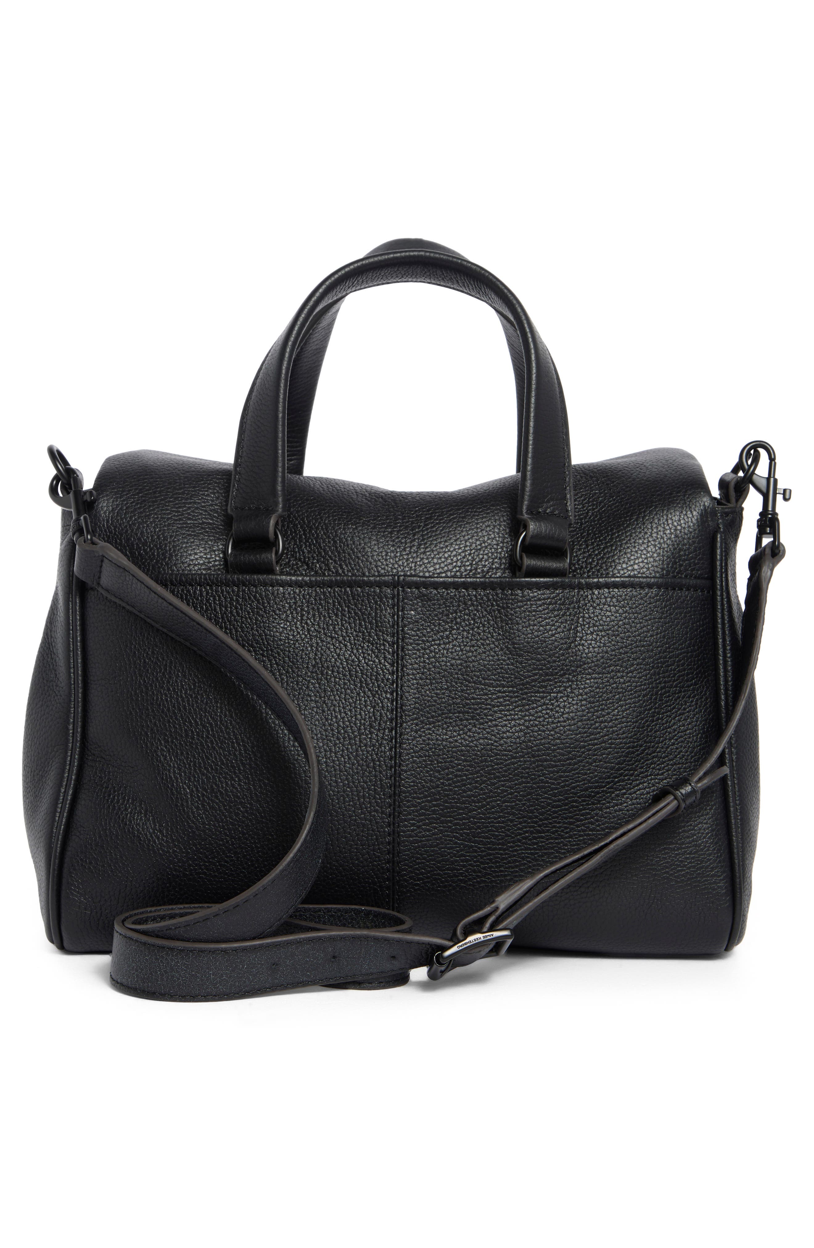 AIMEE Nova Leather Satchel, Alternate, color, Black