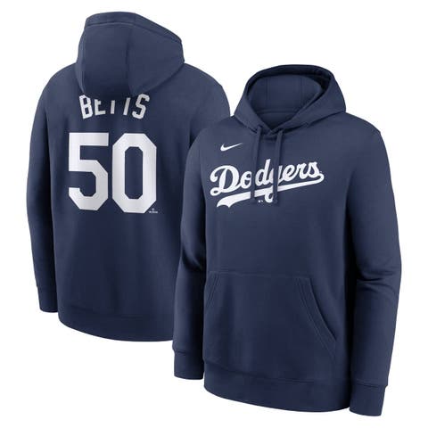 Men's Nike Mookie Betts Navy Los Angeles Dodgers Player Name & Number Club Pullover Hoodie