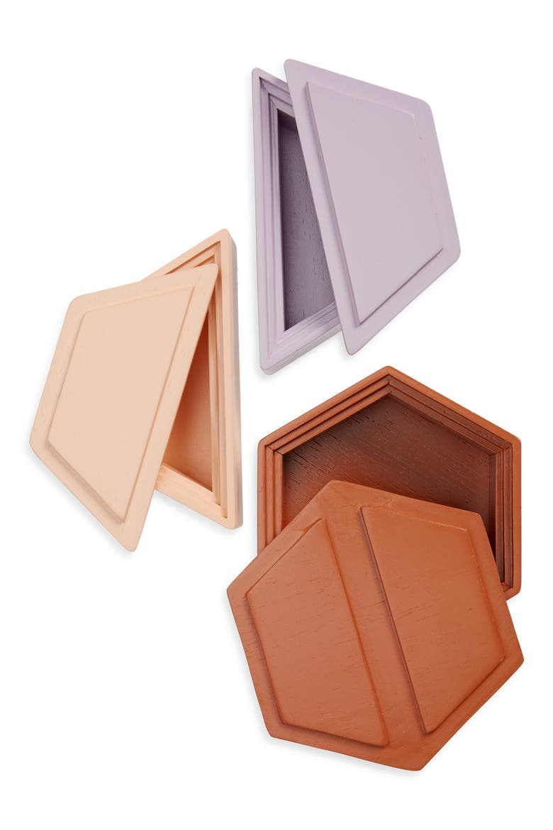 Honeycomb Stacking Jewelry Boxes, Alternate, color, WARM TONES