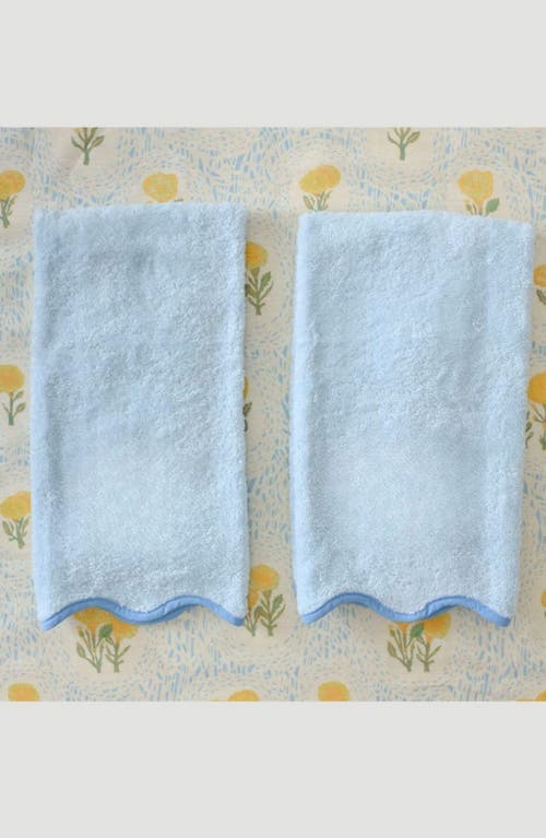 Weezie 2-pack Scalloped Organic Cotton Terry Hand Towels In Black