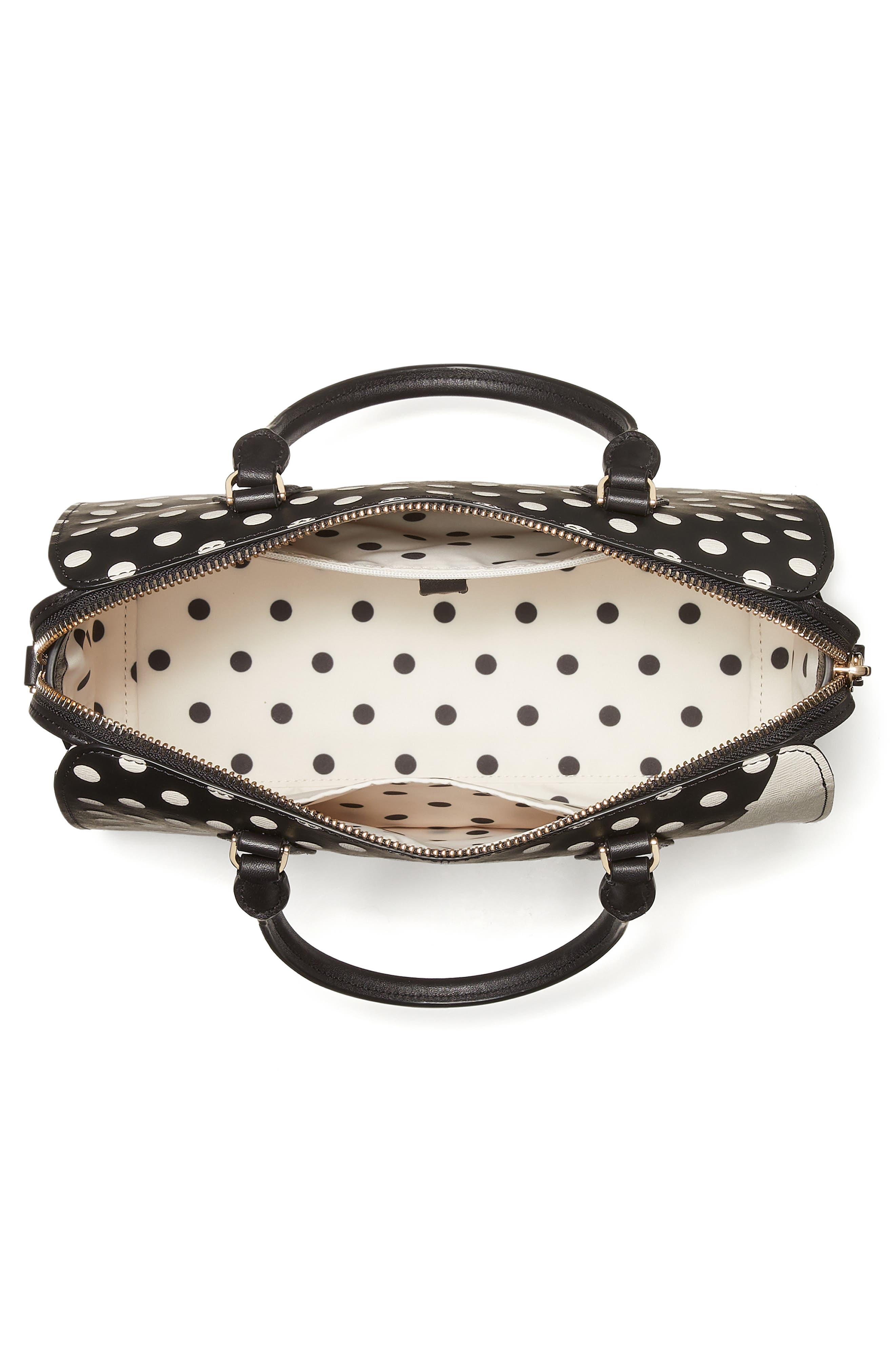 Kate Spade New York x disney minnie mouse faux leather satchel, Alternate, color, Black Multi