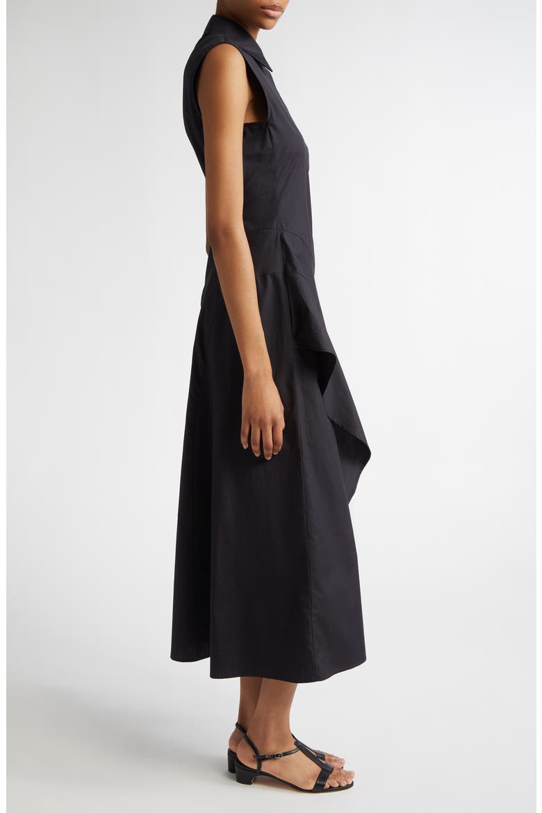 Keras Poplin Midi Shirtdress, Alternate, color, BLACK