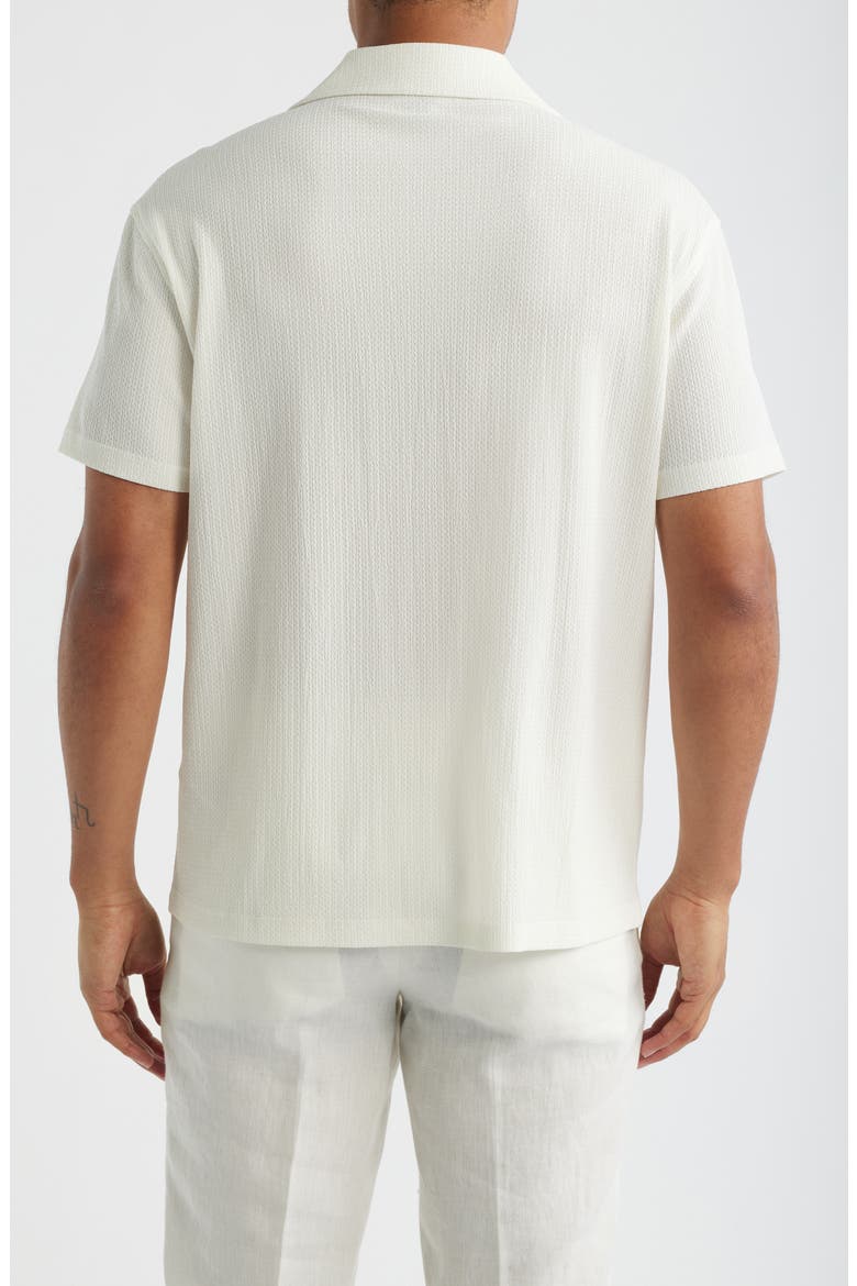 Coast Graphic Print Short Sleeve Button-Up Shirt, Alternate, color, WHITE