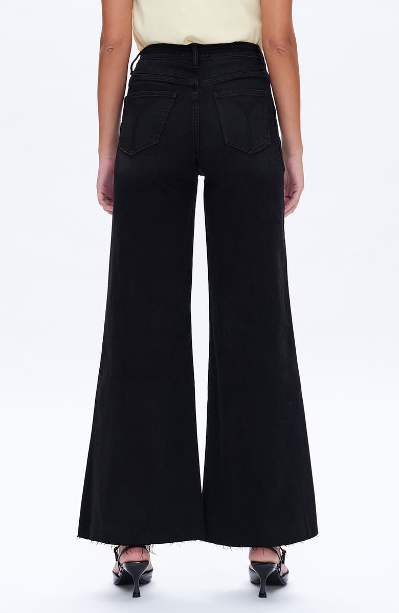 Bayeas Raw Hem High Waist Utility Wide Leg Jeans, Alternate, color, Black Rock