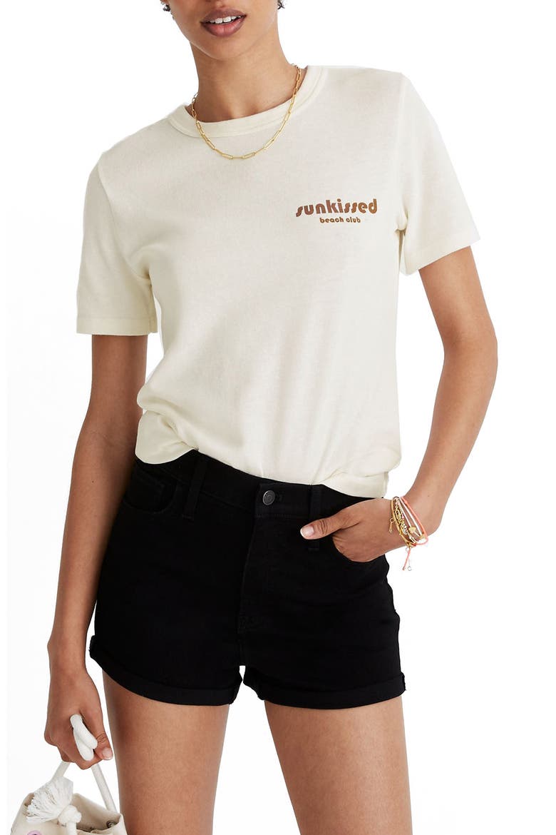 Tomboy Sunkissed Beach Club Graphic Tee, Main, color, BRIGHT IVORY