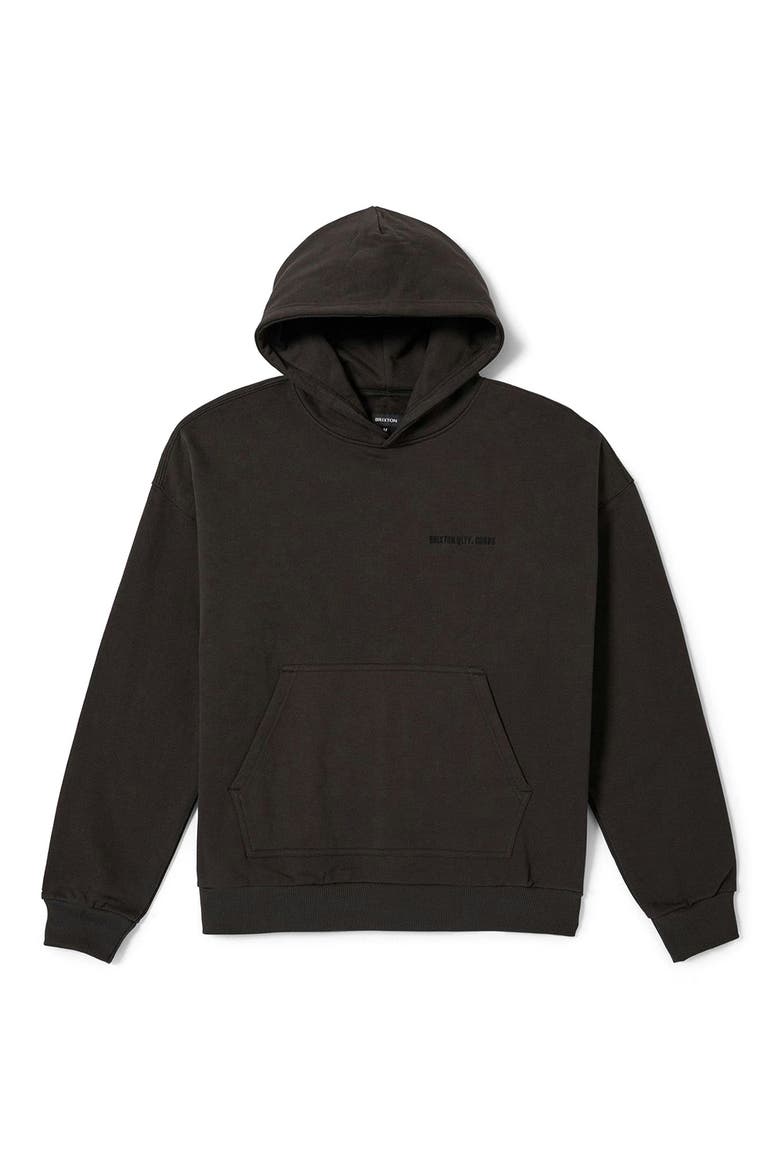 Oversize Embroidered Logo Heavyweight Hoodie, Alternate, color, BLACK