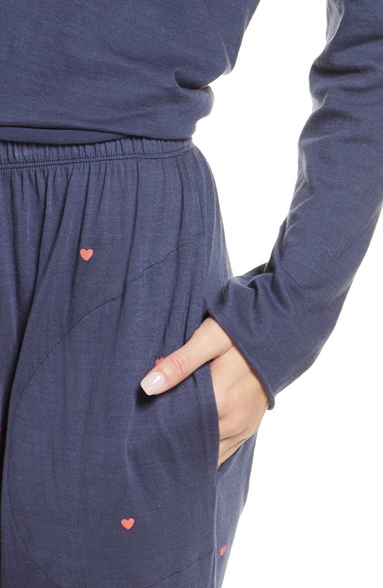 THE GREAT. The Lounge Crop Pajama Pants, Alternate, color, 