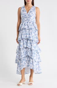 1.STATE Ruffled Tiered Maxi Dress