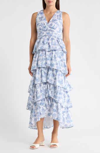 1.STATE Ruffled Tiered Maxi Dress