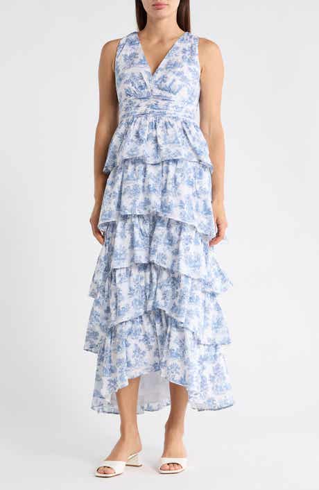 1.STATE Ruffled Tiered Maxi Dress