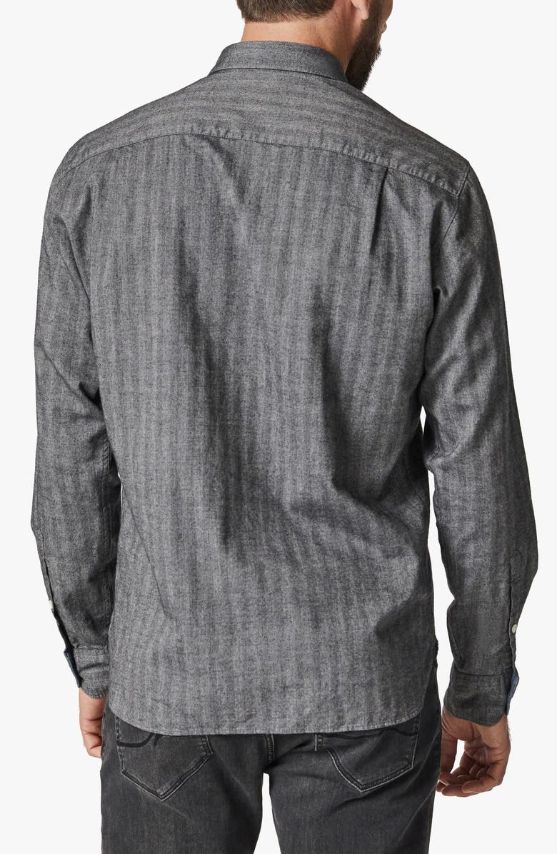 34 Heritage Herringbone Stripe Button-Up Shirt, Alternate, color, Anthracite Melange