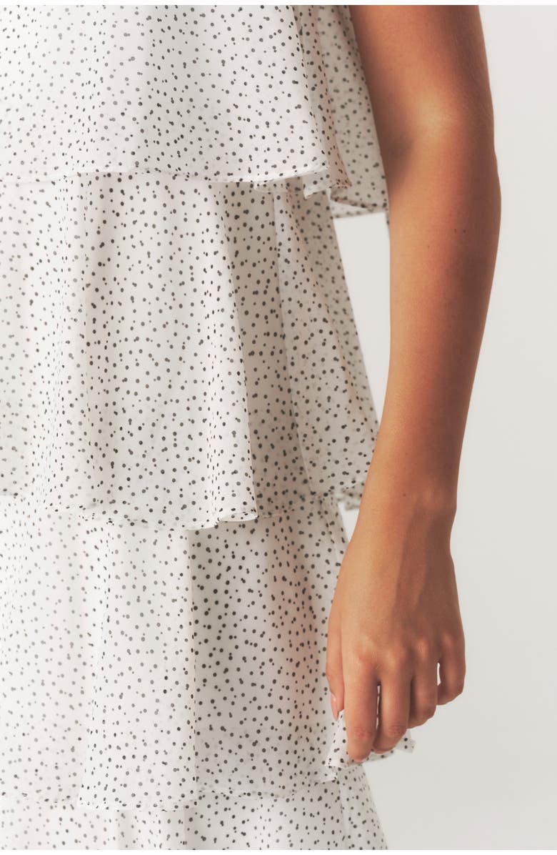 Six Stories Amora Corsage Detail Tiered Midaxi Dress, Alternate, color, White