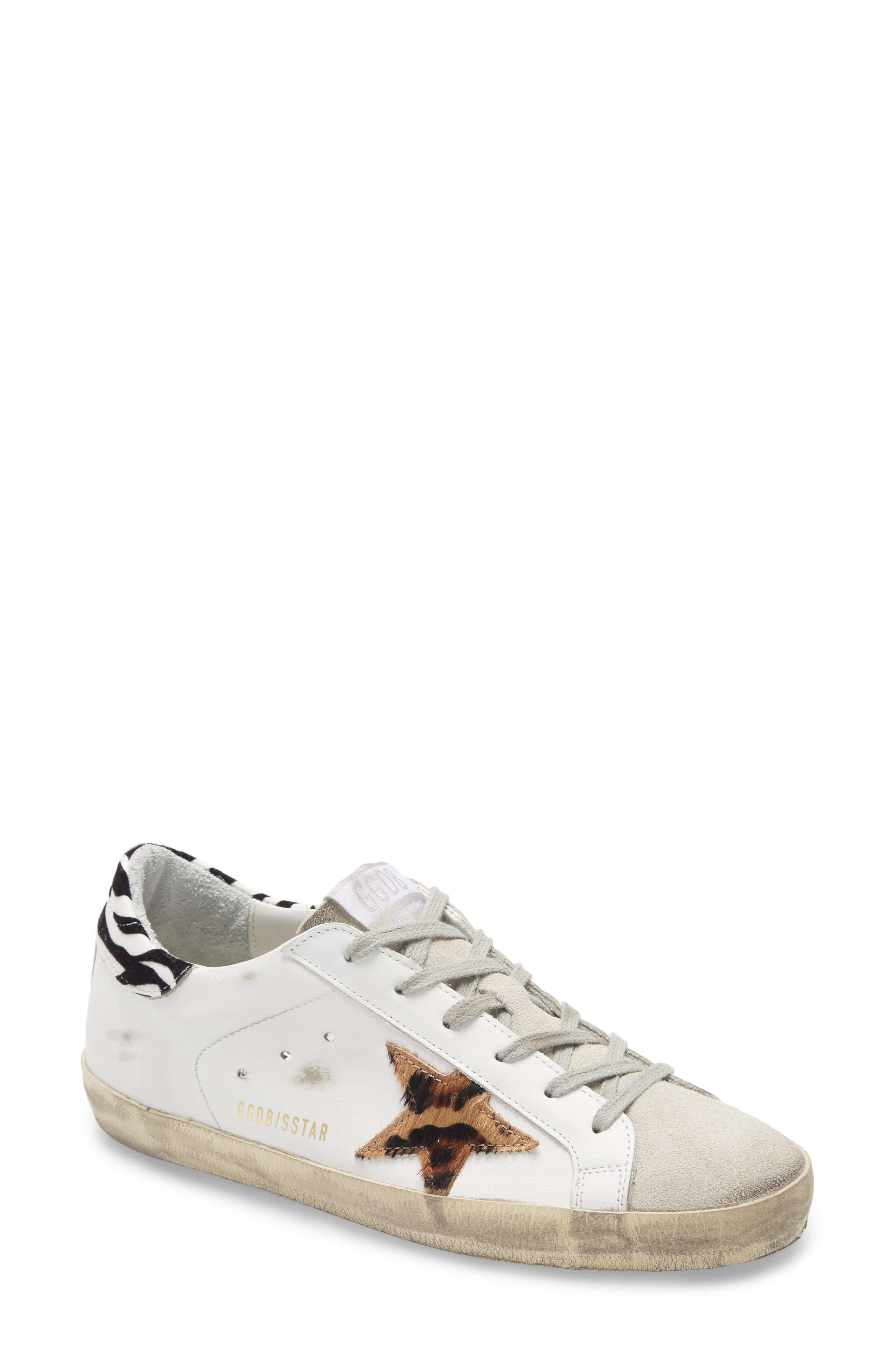 Golden Goose Superstar Genuine Calf Hair Animal Print Sneaker, Main, color, 