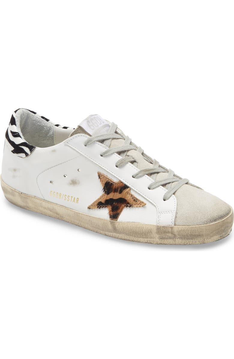 Golden Goose Superstar Genuine Calf Hair Animal Print Sneaker, Main, color,