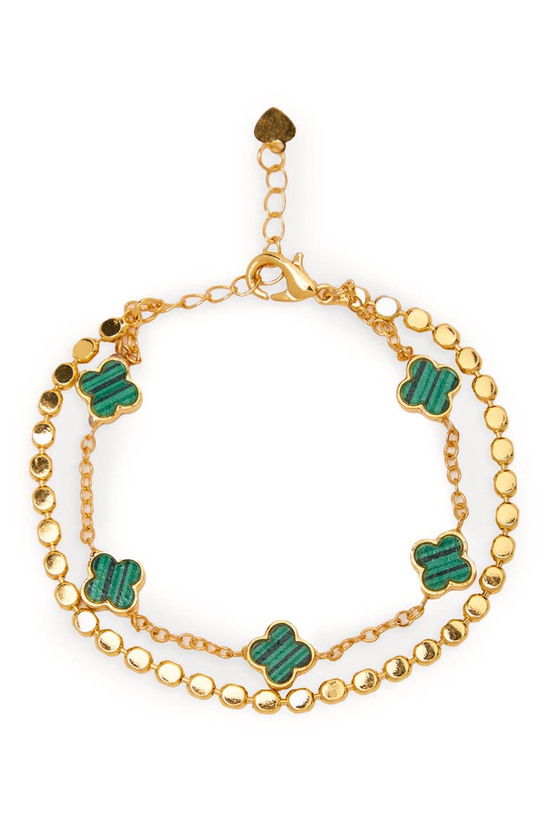 Clover Charm Bracelet, Main, color, GREEN