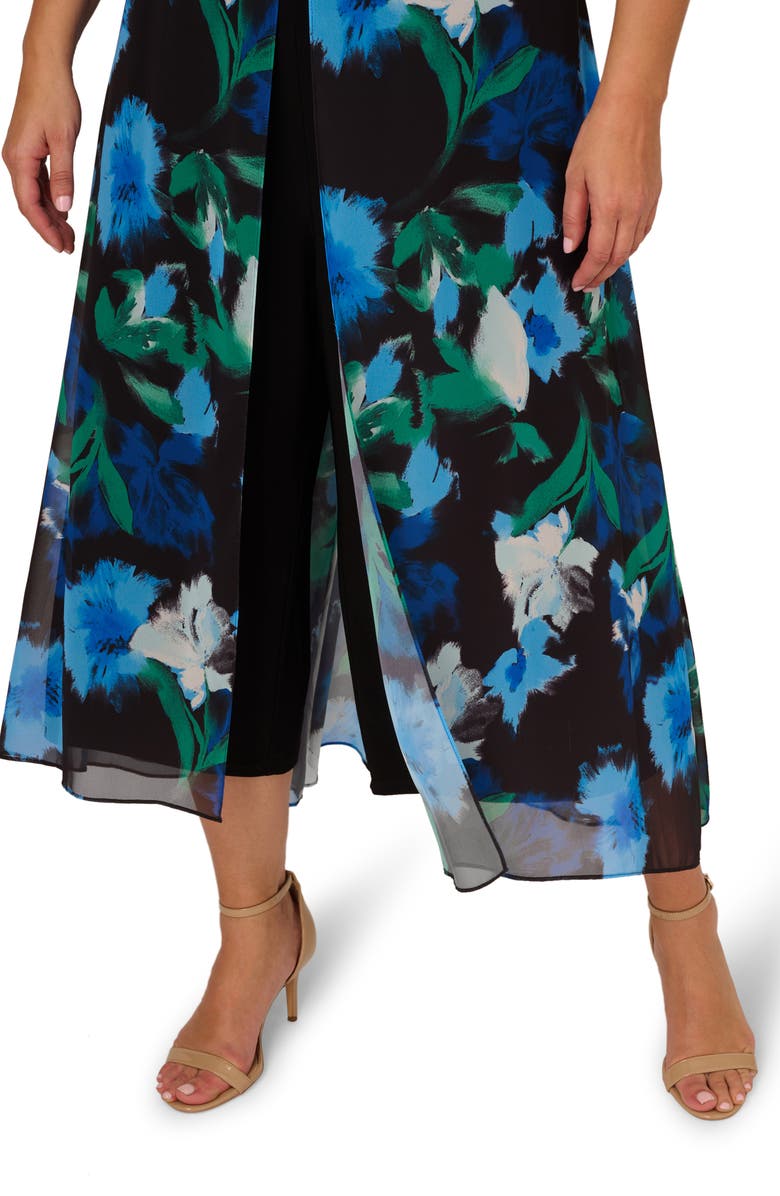 Adrianna Papell Floral Maxi Jumpsuit, Alternate, color, 