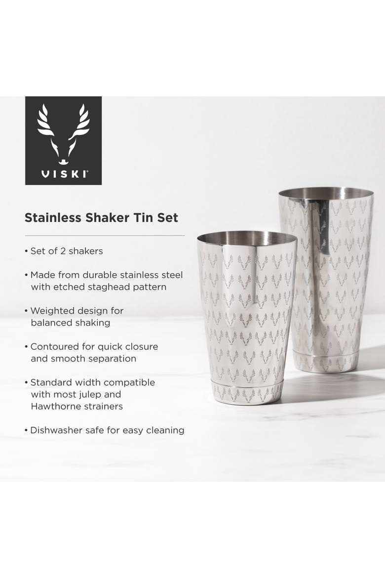 Harrison 2-Piece Shake Tins in Stainless Steel, Alternate, color, Silver