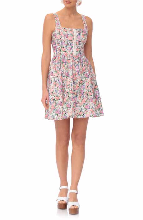 Avec Les Filles Floral Bustier Minidress