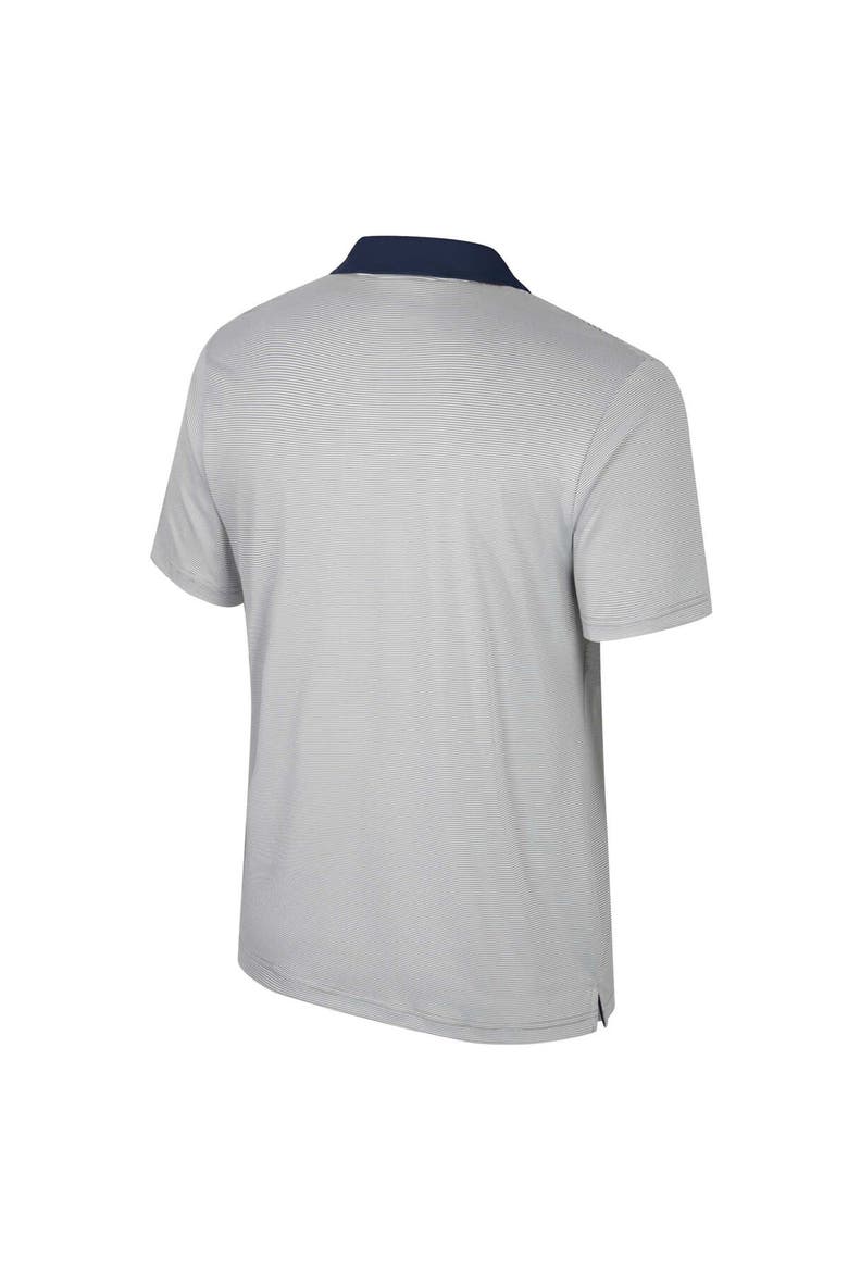 Men's Colosseum Gray Michigan Wolverines Big & Tall Tuck Striped Polo, Alternate, color, Gray