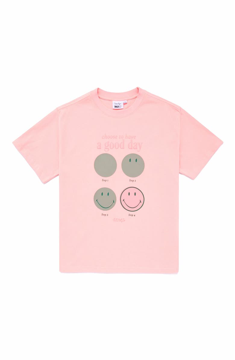 Samii Ryan Smiley Good Day Oversized Tee, Alternate, color, Pink