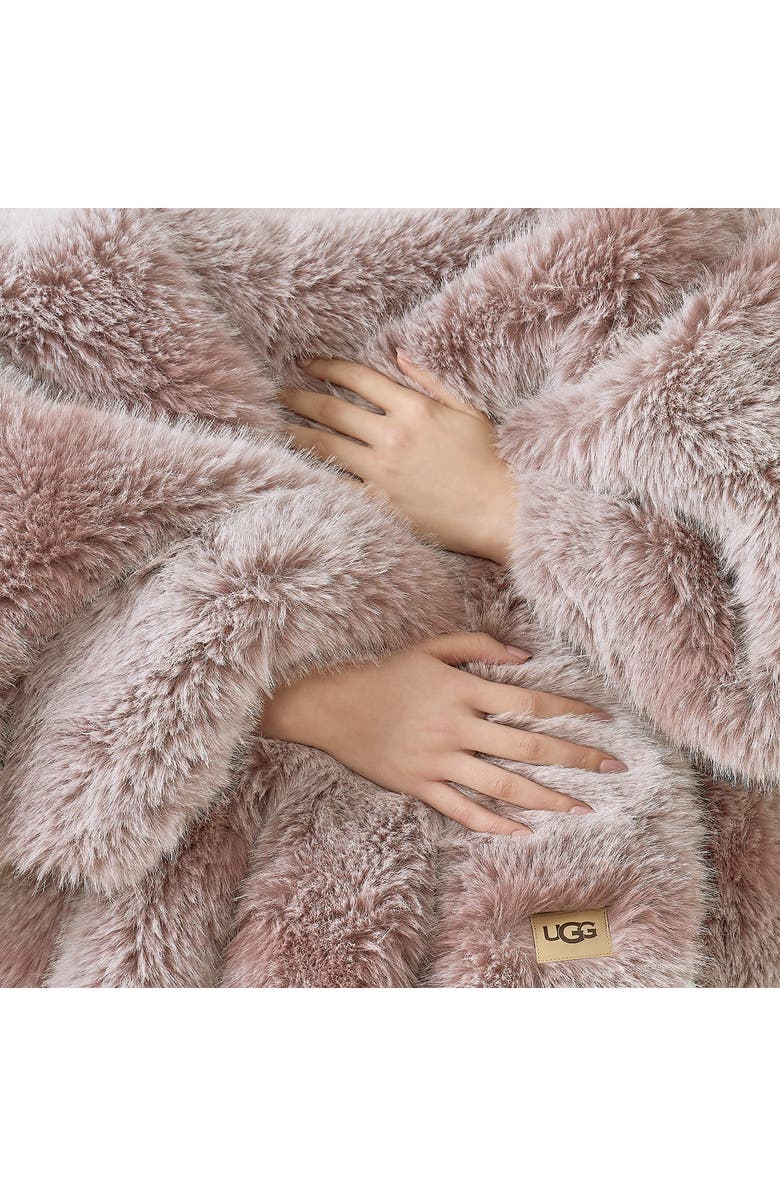 UGG<sup>®</sup> Clyde Faux Fur Throw Blanket, Alternate, color, Dusk/ Snow