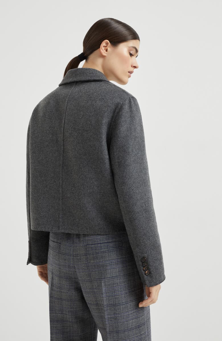 Brunello Cucinelli Hand-crafted cropped blazer, Alternate, color, Lead