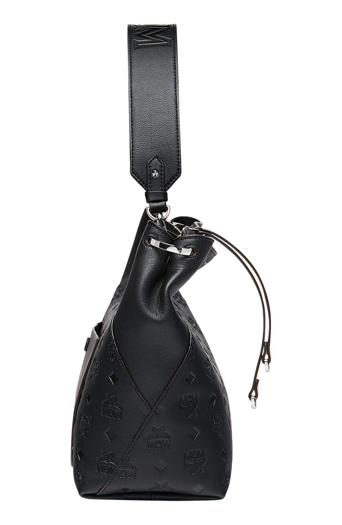 MCM Klara Monogram Leather Hobo, Alternate, color, 