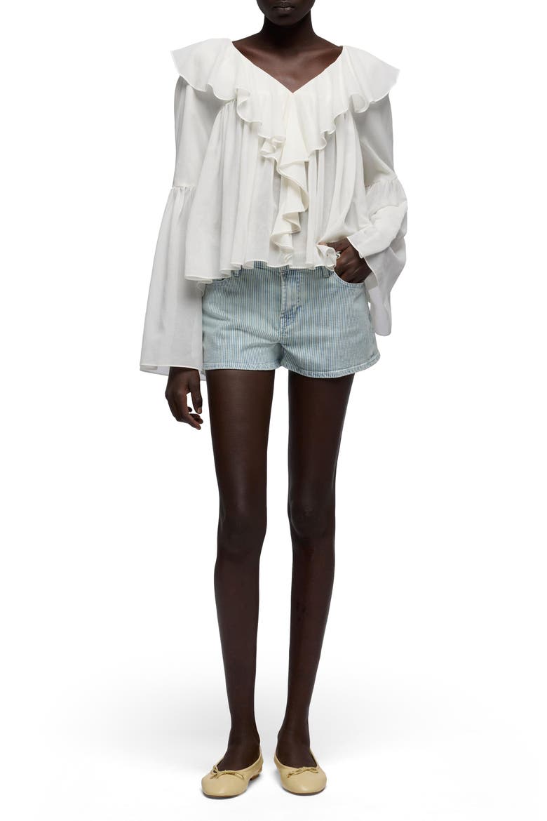 Low Rise Denim Shorts, Alternate, color, STRIPES
