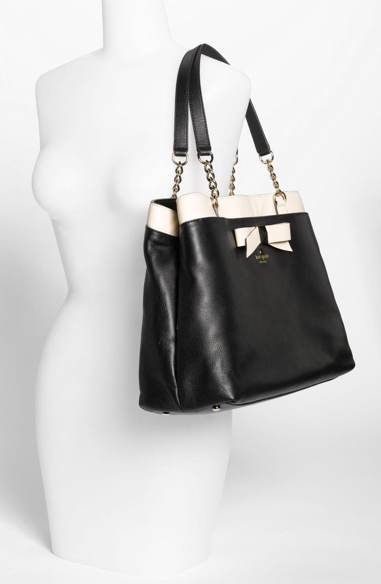 Kate Spade New York 'hancock park - maryanne' leather bow shopper, large, Alternate, color,