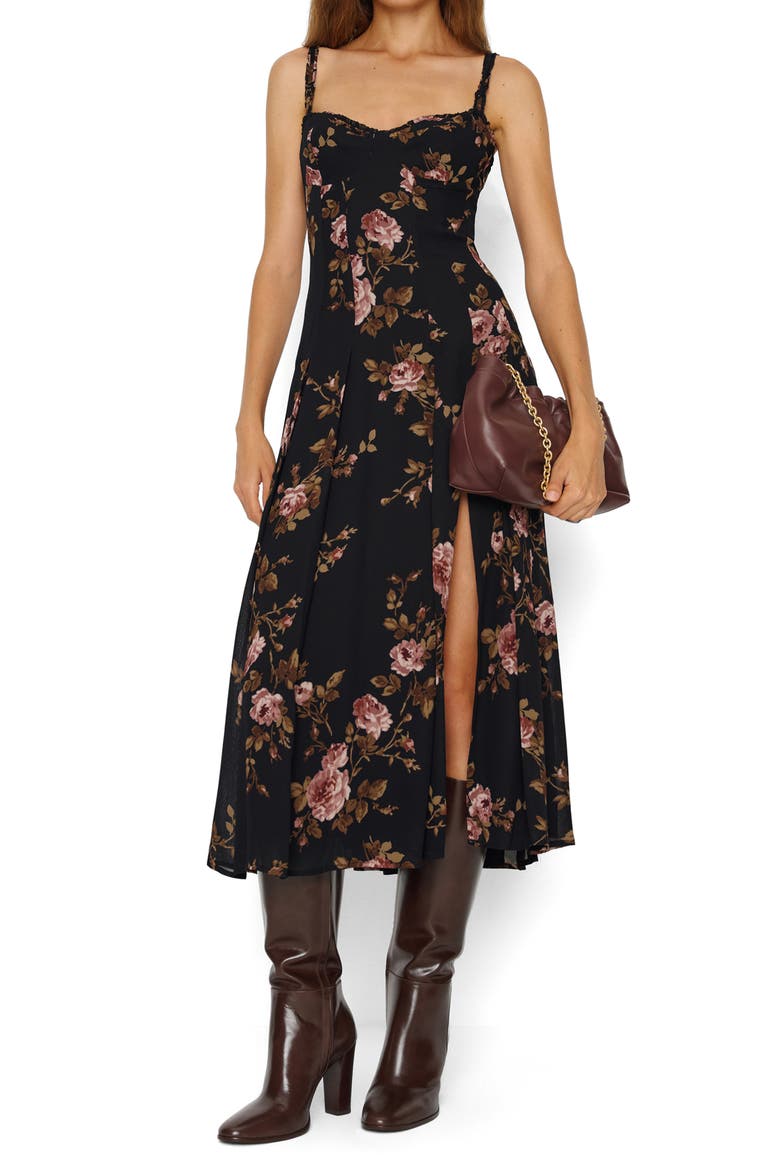 Katara Floral Georgette Midi Dress, Main, color, BALLAD