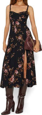Reformation Katara Floral Georgette Midi Dress