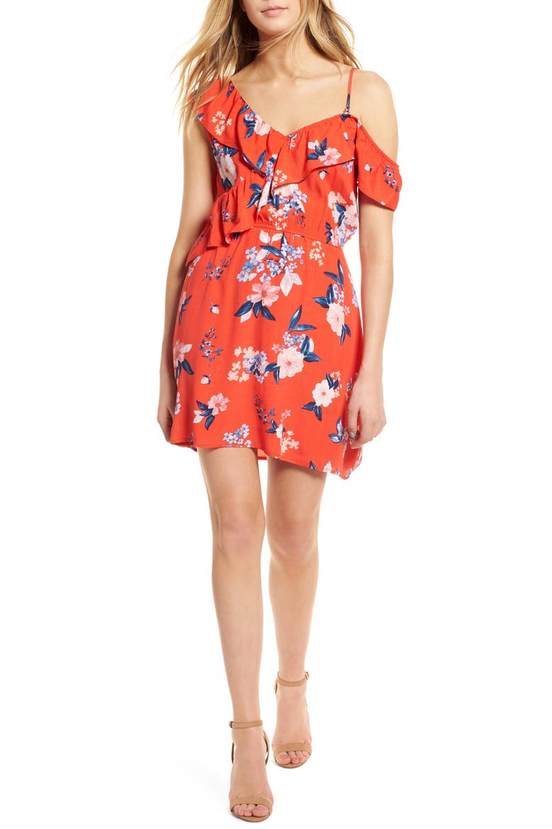 Cordetta Floral Asymmetrical Ruffle Dress video