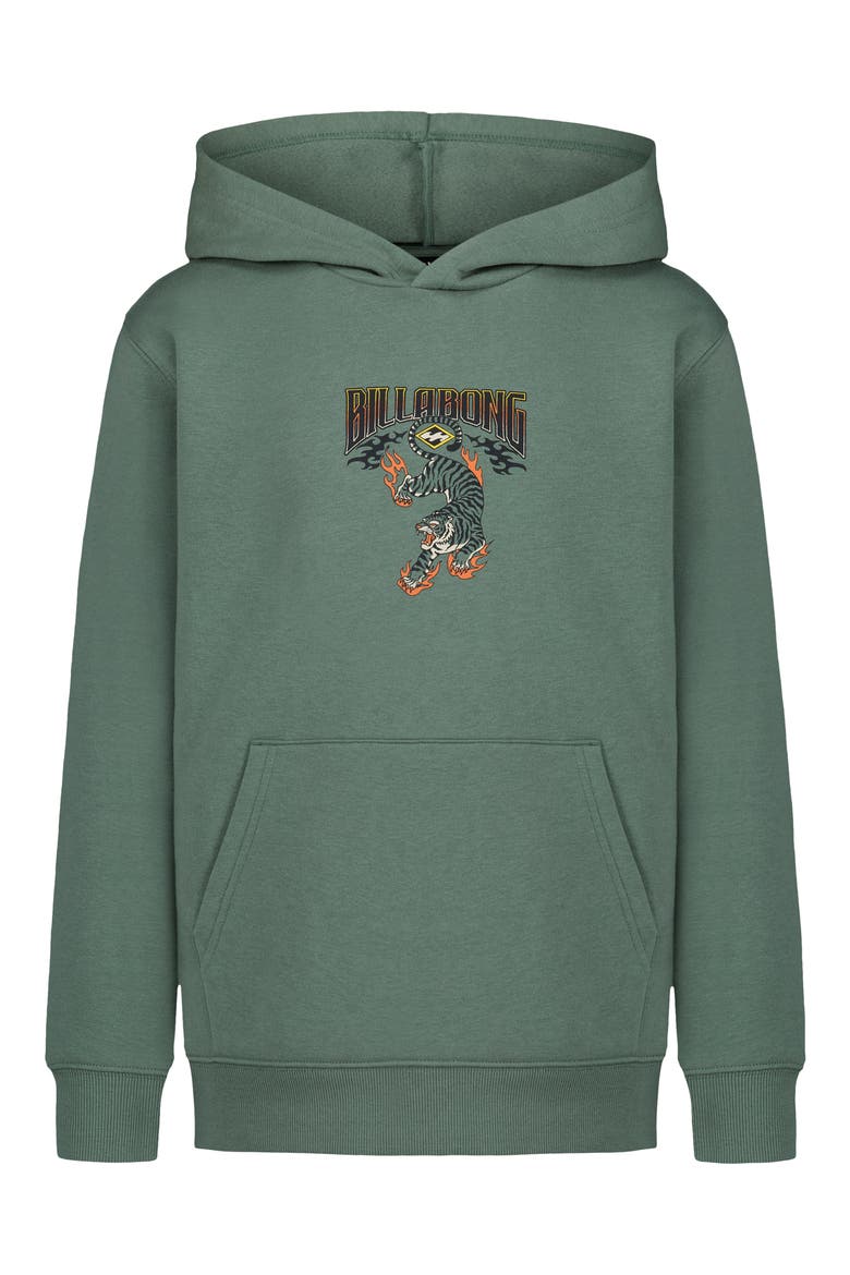 Kids' Inferno Tiger Graphic Hoodie, Main, color, LAUREL WREATH