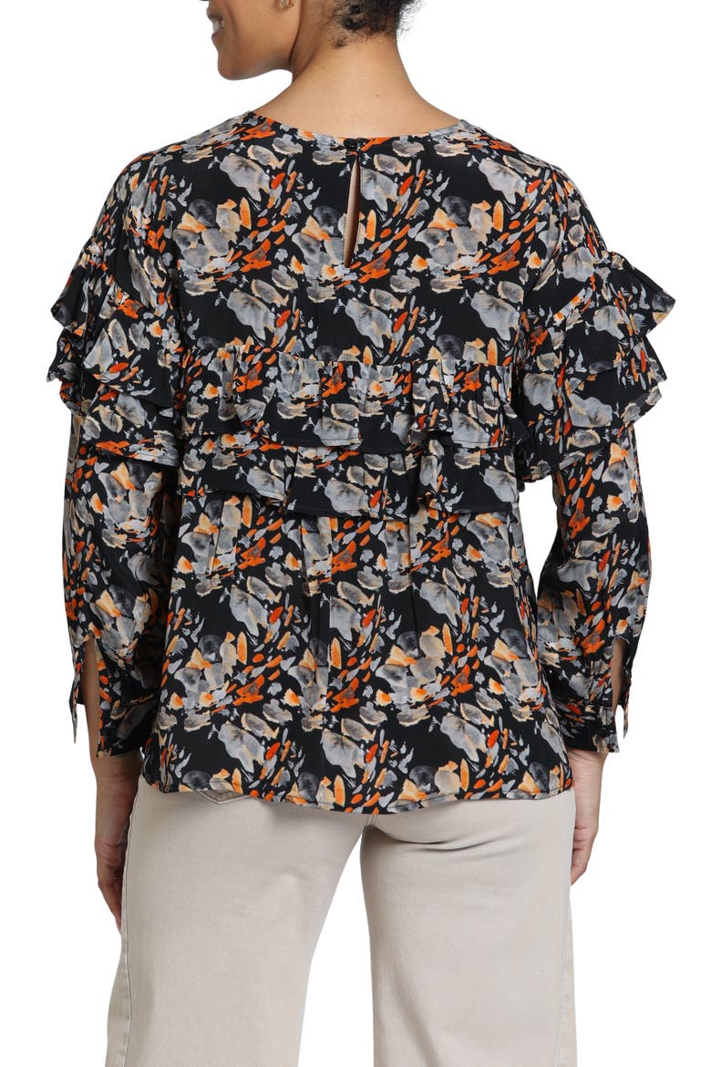Ruffled Peasant Top, Alternate, color, MIDNIGHT MARIGOLD