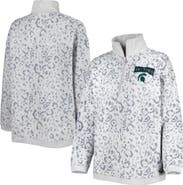 GAMEDAY COUTURE Women's Gameday Couture Heather Gray Michigan State Spartans Leopard Quarter-Zip Sweatshirt