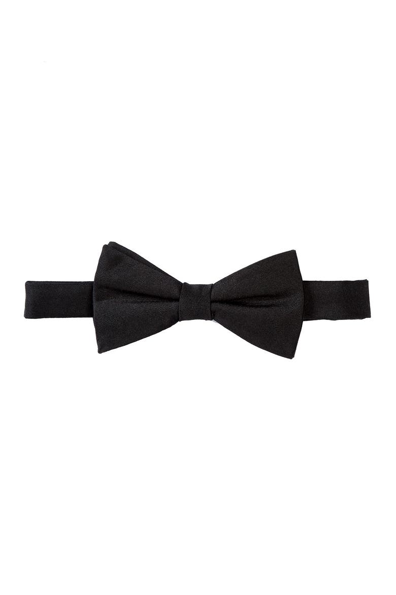 Dover Solid Pre-Tied Bow Tie, Main, color, BLACK