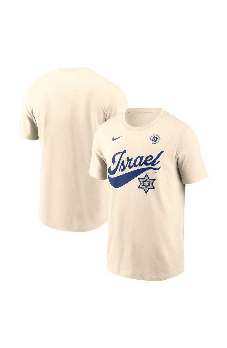 Nike Men's Nike Cream Israel Baseball 2026 World Baseball Classic Local T-Shirt, Main, color, Cream