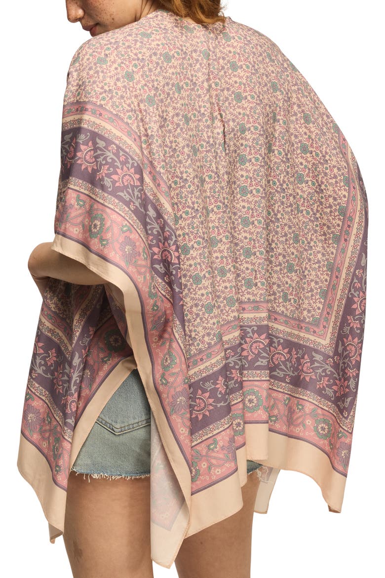 Border Print Open Front Jacket, Alternate, color, PURPLE BORDER PRINT
