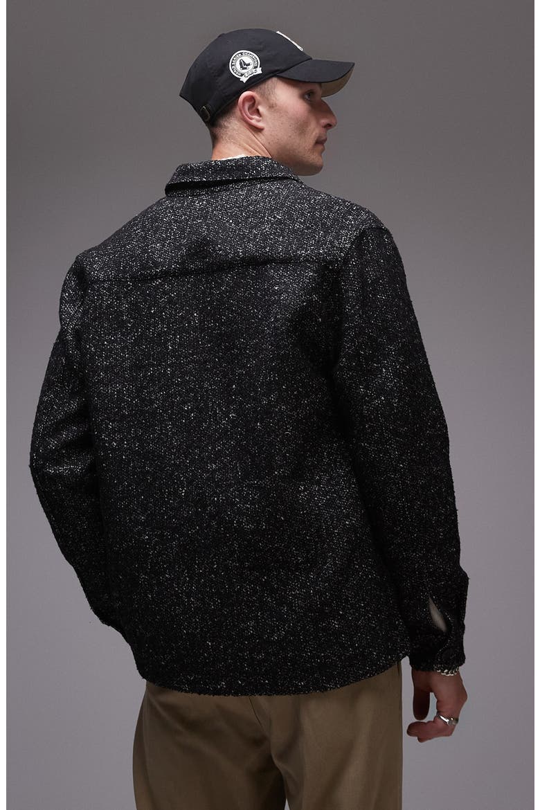 Textured Overshirt, Alternate, color, BLACK