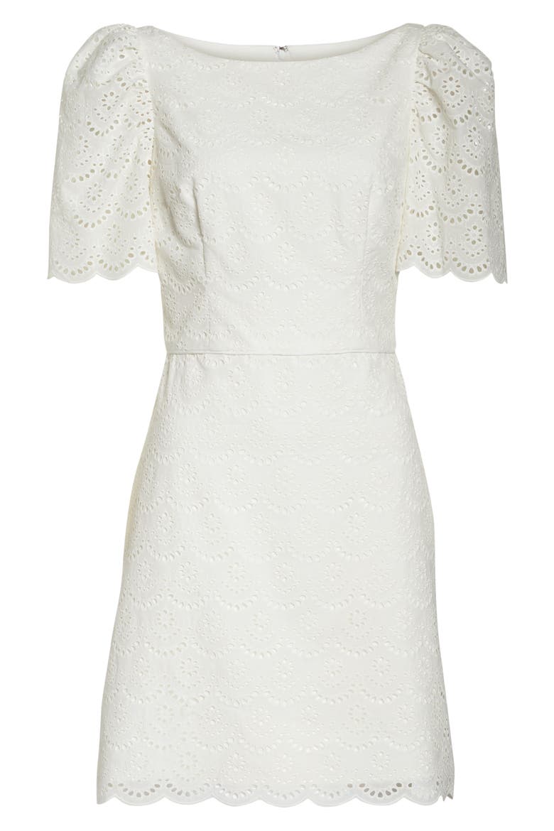 Blythe Scallop Eyelet Dress (Nordstrom Exclusive), Alternate, color, CLOUD