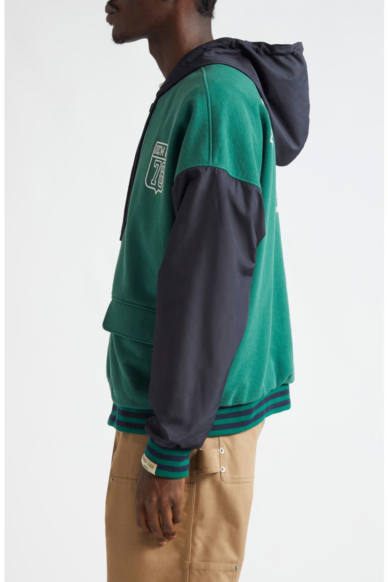 Gender Inclusive Reversible Full Zip Hoodie, Alternate, color, HUNTER GREEN/ SKY CAPTAIN