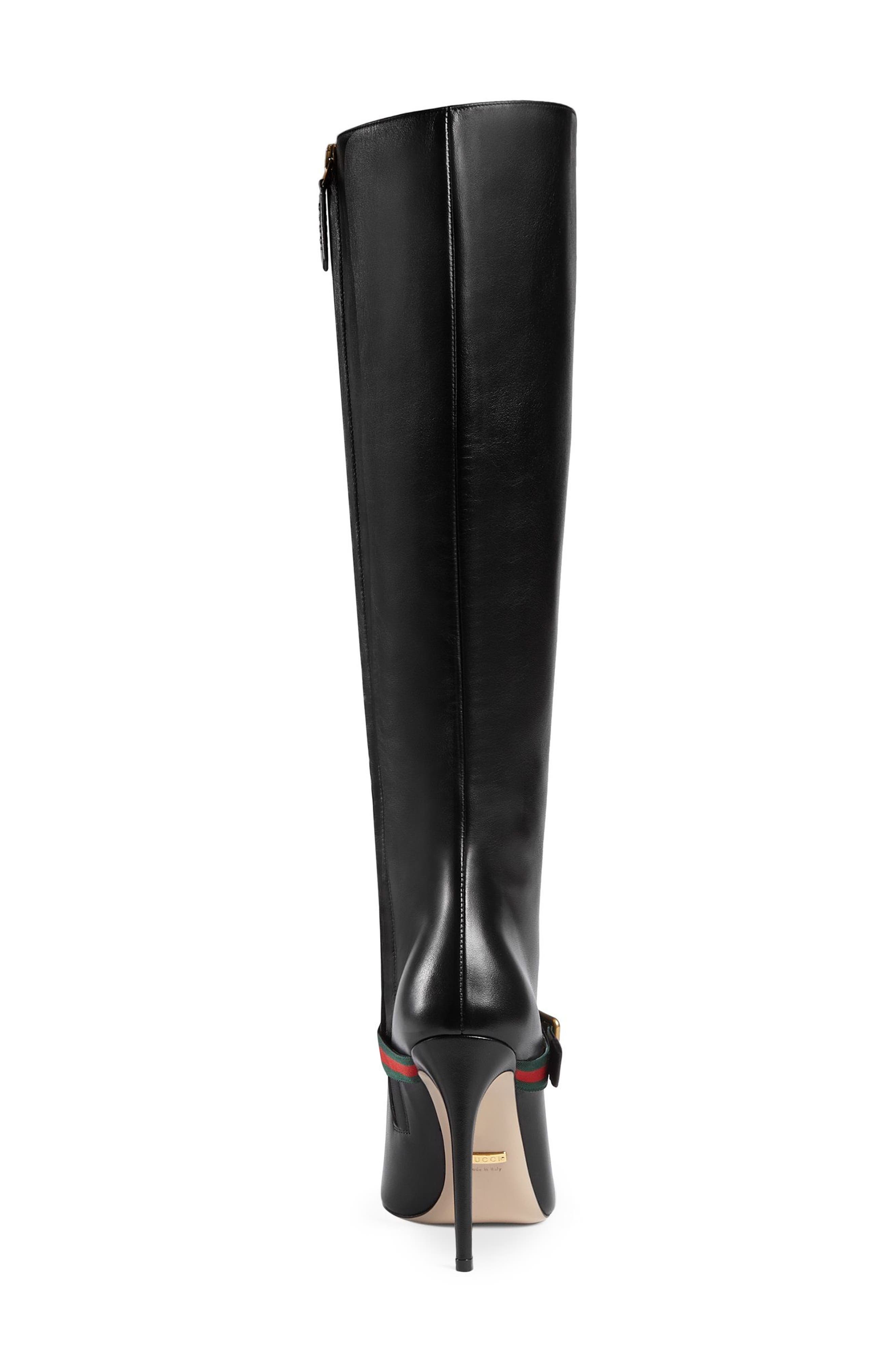 Gucci Sylvie Strap Tall Boot, Alternate, color, 