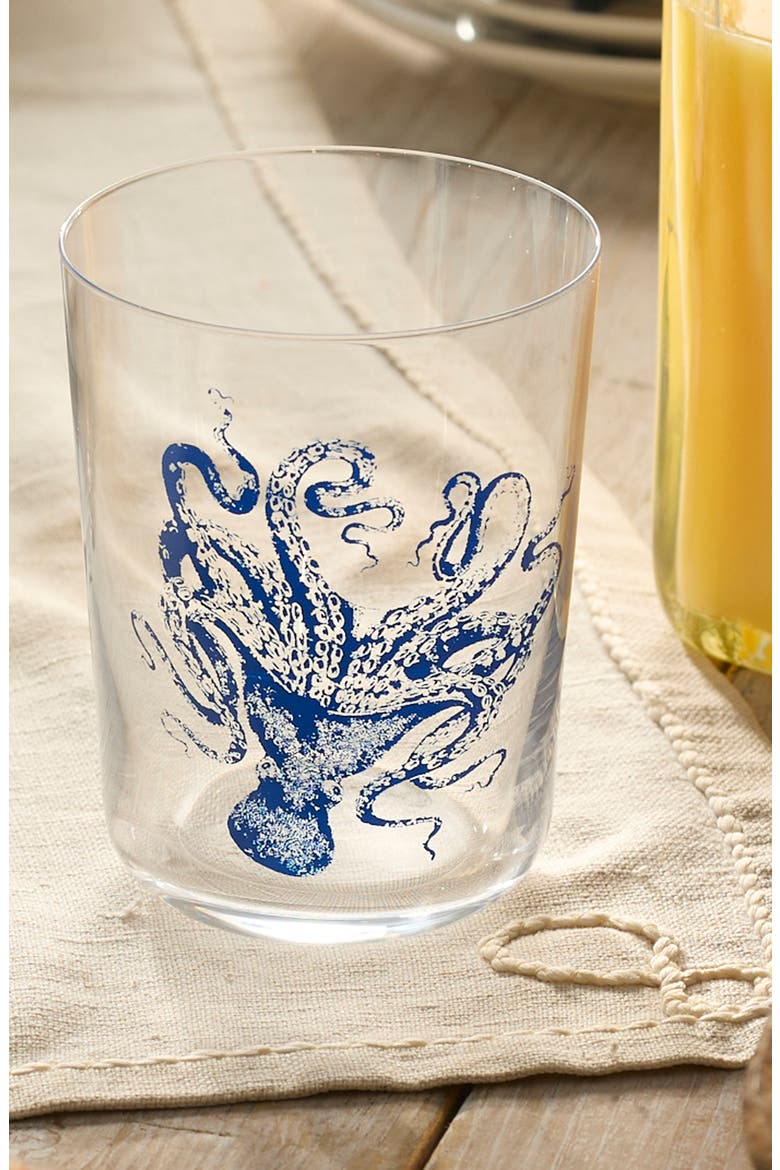 Lucy Blues Small Drinking Glass Set of 4, Alternate, color, CLEAR