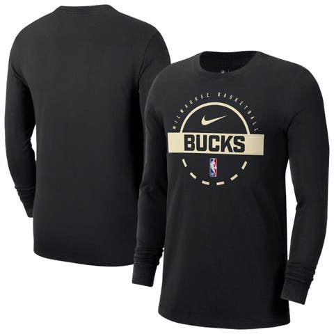 Men's Nike  Black Milwaukee Bucks Authentic Long Sleeve Practice T-Shirt