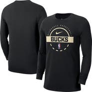 Nike Men's Nike Black Milwaukee Bucks Authentic Long Sleeve Practice T-Shirt