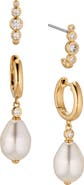 Nadri Siren Set of 2 Hoop Earrings