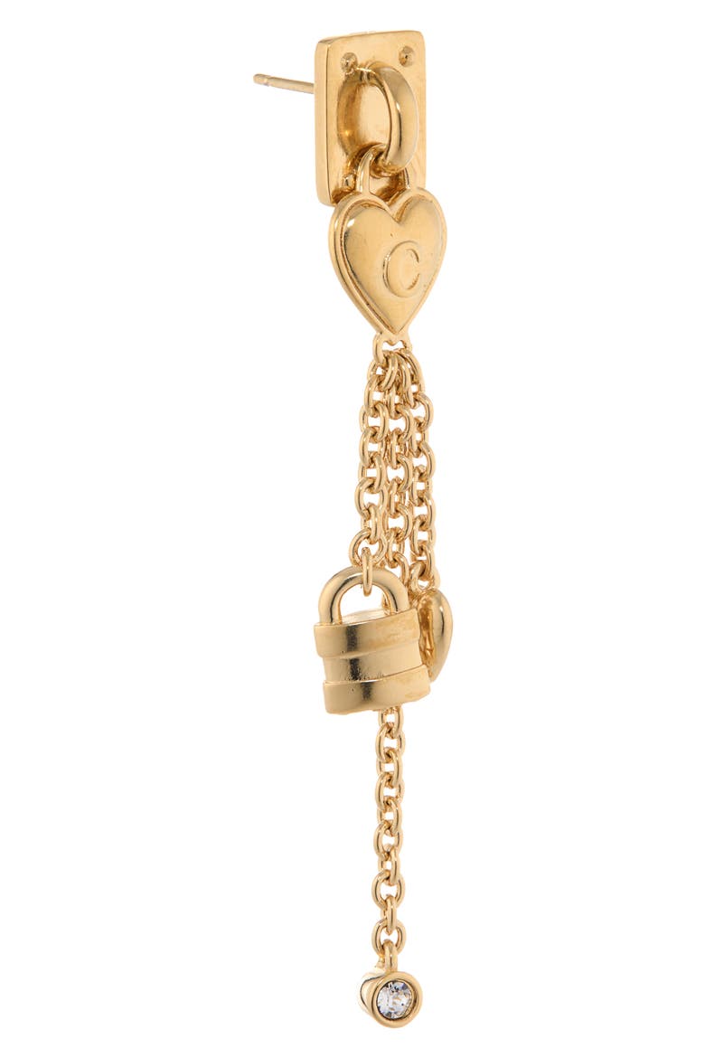 The Chloé Mini Paddington Linear Drop Earrings, Alternate, color, VINTAGE GOLD