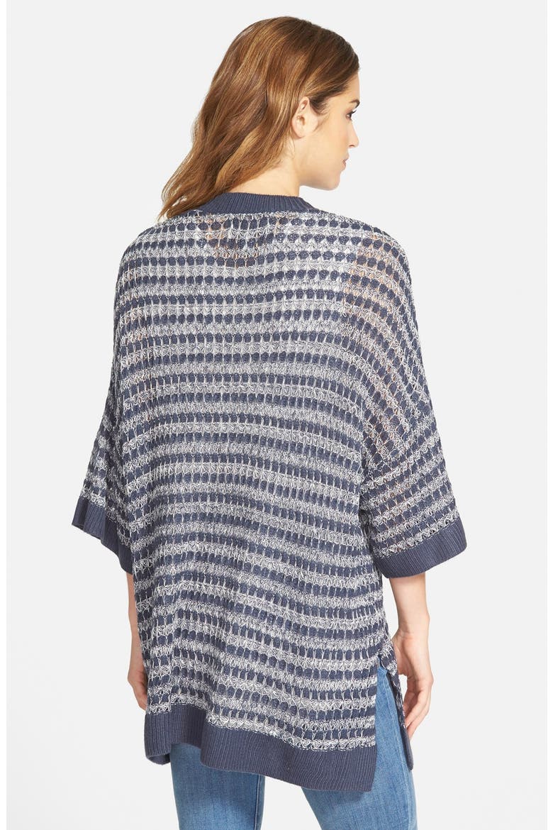 Stripe Stitch Cardigan, Alternate, color, NAVY COMBO