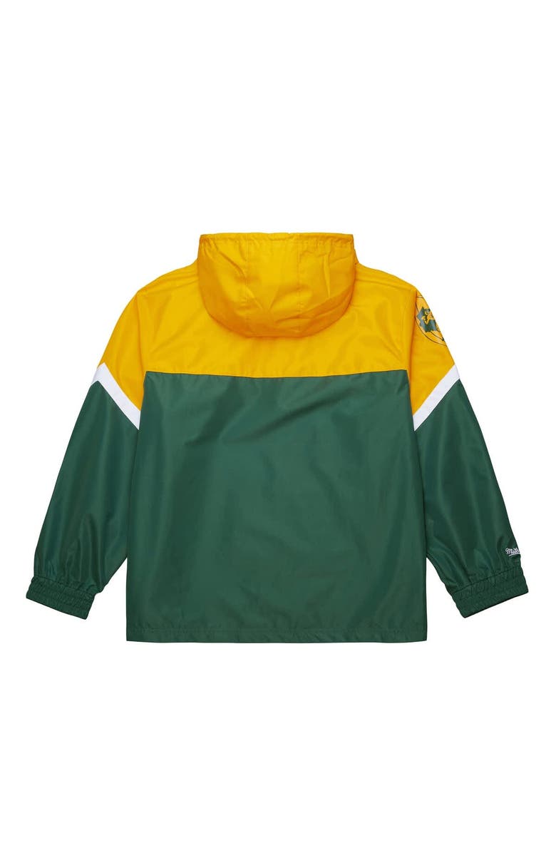Mitchell & Ness Men's Mitchell & Ness Gold/Green Green Bay Packers Tie Breaker Vintage Logo Lightweight Anorak Half-Zip Windbreaker, Alternate, color, Gold
