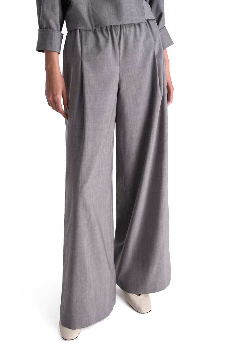 Eva Wide Leg Pull-On Pants, Alternate, color, MEDIUM HEATHER GREY